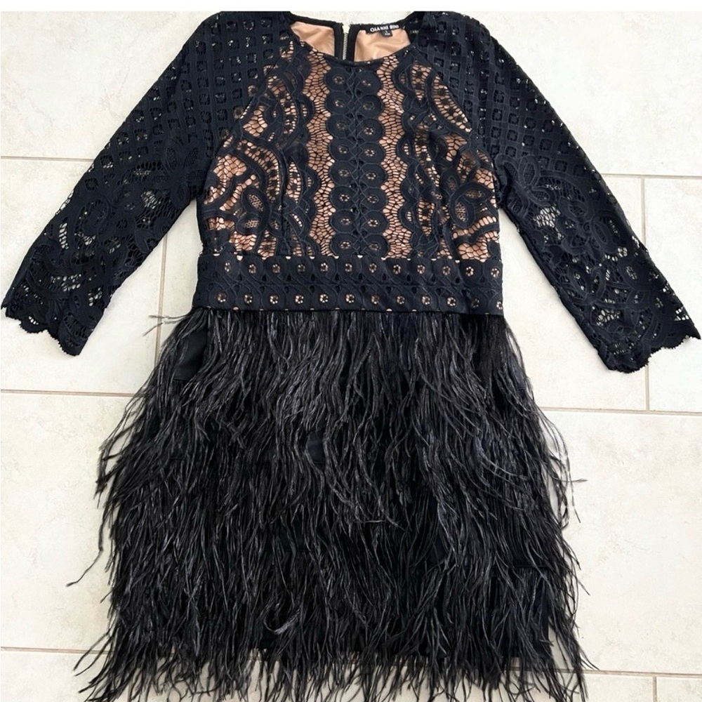 Gianni Bini Black Lace Overlay Dress